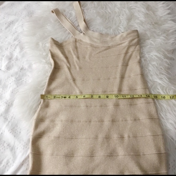 Gold Shimmery One Shoulder Dress - Picture 3 of 9